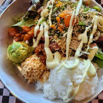 Uroko Poke - Large (5-scoop) custom poke bowl with tuna and spicy salmon (on the rice). Add wasabi mayo! - Japanese Near Me - Costa Mesa, California Uroko Poke - Large (5-scoop) custom poke bowl with tuna and spicy salmon (on the rice). Add wasabi mayo! - Japanese Near Me - Costa Mesa, California