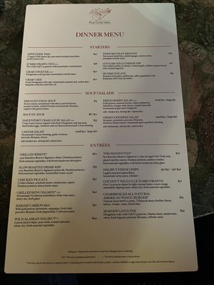 Menu photo 5 Peacock Room Lounge Spokane, WA