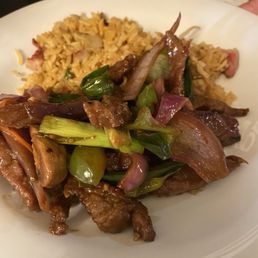 This was the Mongolian beef over pork fried rice. This was the Mongolian beef over pork fried rice.