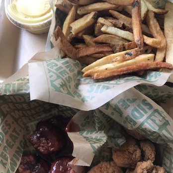 Wingstop - 6 Piece Meal - Half BBQ, Half Lemon Pepper - Chicken Wings Near Me - South San Francisco, California
