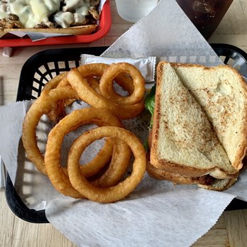 Lazy Turtle Oceanfront Grille - BLT and onion rings - American Near Me - Oak Island, North Carolina Lazy Turtle Oceanfront Grille - BLT and onion rings - American Near Me - Oak Island, North Carolina