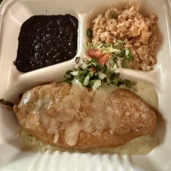Rio Grande Mexican Restaurant - Rio's Chili Rellenos in the box... - Mexican Near Me - Lone Tree, Colorado