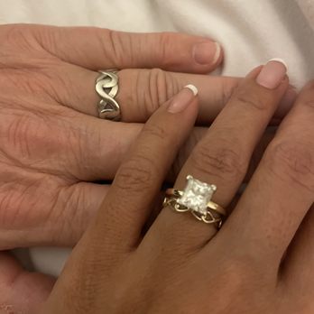 The Diamond Shoppe - We made infinity wedding bands and the engagement ring is a 2.1c princess cut solitaire. - Jewelry Near Me - Cardiff, California