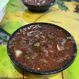 Salsa- so good but spicy!