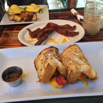 Fig Tree Cafe - Stuffed French toast, man candy bacon and eggs Bennie. Yum!!! - Breakfast & Brunch Near Me - San Diego, California Fig Tree Cafe - Stuffed French toast, man candy bacon and eggs Bennie. Yum!!! - Breakfast & Brunch Near Me - San Diego, California