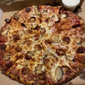 Newburgh Station - Large old world pepperoni and mushroom - Pizza Near Me - Livonia, Michigan Newburgh Station - Large old world pepperoni and mushroom - Pizza Near Me - Livonia, Michigan