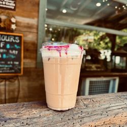 Painted Bear Coffee - Iced Lavender blue latte