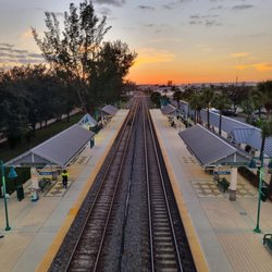 Tri-Rail Opa-Locka - Sunset at Opa Locka Tri Rail - view from bridge crossing