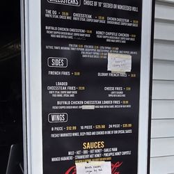 Cheessteaks - Menu 8/28/25