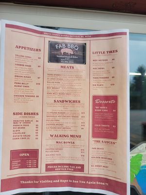 Menu photo 2 Fab Bbq Merrillan, WI