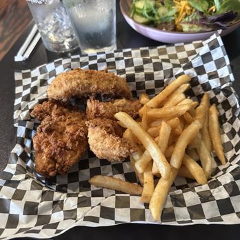 Black Creek Bar and Grill - chicken tenders and good fries.  Huge salad. - Salad Near Me - Devine, Texas