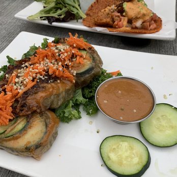 Trilogy Sanctuary - Seared spring rolls with the most delicious peanut sauce and the perfect tacos - Juice Bars & Smoothies Near Me - La Jolla, California Trilogy Sanctuary - Seared spring rolls with the most delicious peanut sauce and the perfect tacos - Juice Bars & Smoothies Near Me - La Jolla, California
