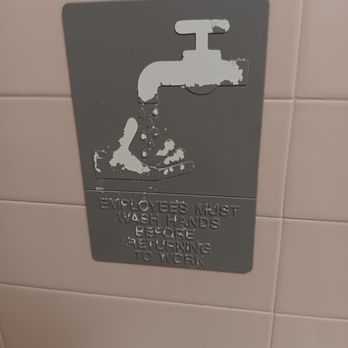White Castle - The sign to wash your hands we need a new sign in the women's restroom at White Castle. - Fast Food Near Me - Little Ferry, New Jersey