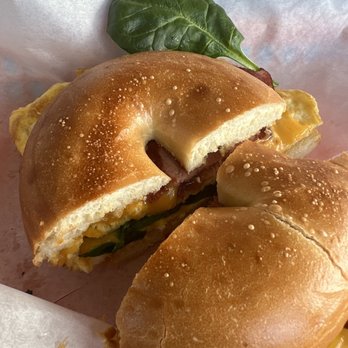 Munch Box - Build your own Simple Breakfast!  Plain bagel, Turkey bacon, Spinach, cheddar cheese! So yummy - Breakfast & Brunch Near Me - Las Vegas, Nevada