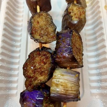 Lan Zhou Noodle - Eggplant BBQ skewers - Chinese Near Me - Flushing, New York Lan Zhou Noodle - Eggplant BBQ skewers - Chinese Near Me - Flushing, New York