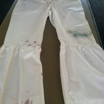 Mr. Best Cleaners - Before: Wine stain on designer (dries van noten) white cotton pants. - Dry Cleaning Near Me - Corona Del Mar, California Mr. Best Cleaners - Before: Wine stain on designer (dries van noten) white cotton pants. - Dry Cleaning Near Me - Corona Del Mar, California