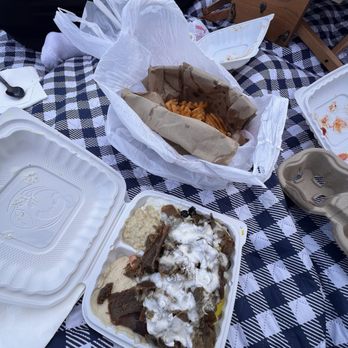 ACHILLES - Gyro Beef Plate  Waffle or regular Fries (depends on availablity) - Mediterranean Near Me - Santa Clara, California