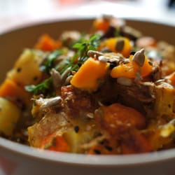 Cantine Vagabonde - Gratin de potimarron et butternut au lait de coco
