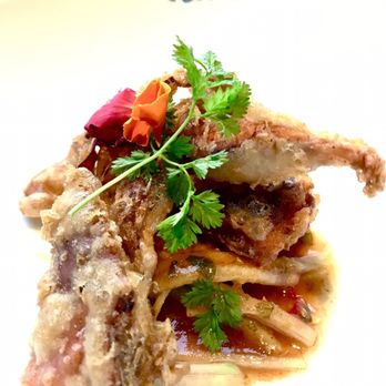 Empress by Boon - Deep fried fresh Soft Shelled Crab. Tender and crisp, sitting on a green papaya salad - Cantonese Near Me - San Francisco, California Empress by Boon - Deep fried fresh Soft Shelled Crab. Tender and crisp, sitting on a green papaya salad - Cantonese Near Me - San Francisco, California