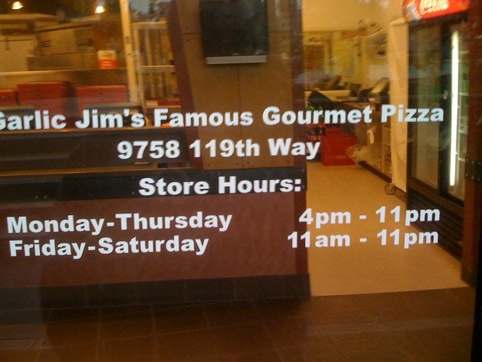 GARLIC JIM’S FAMOUS GOURMET PIZZA CLOSED 23 Reviews 9758 NE 119th