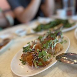 Shrimp toast with truffle salt