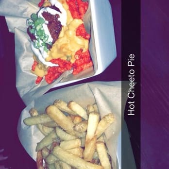 The LKSD - Hot cheeto pie and fries with Sriracha ketchup! Appetizers that go great with good conversation and beer - Burgers Near Me - Downey, California The LKSD - Hot cheeto pie and fries with Sriracha ketchup! Appetizers that go great with good conversation and beer - Burgers Near Me - Downey, California