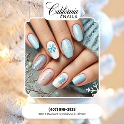 California Nails - Soft glitter, warm tones, and endless holiday charm  A perfect match for every December outfit. Come enjoy your Christmas glow