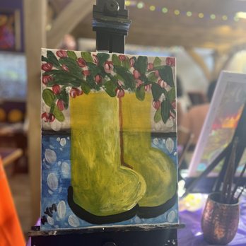 Black Parakeetz Paint, Swig & Sing! - a pair of yellow rain boots - Karaoke Near Me - Nyack, New York Black Parakeetz Paint, Swig & Sing! - a pair of yellow rain boots - Karaoke Near Me - Nyack, New York