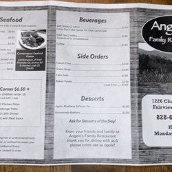 Angelo's Family Restaurant - Menu