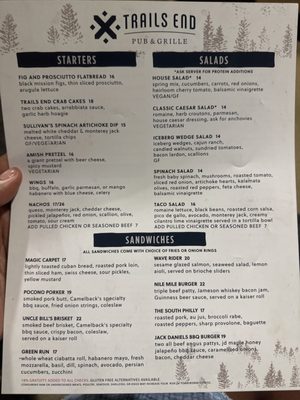 Menu photo 3 Trails End Pub & Grill Tannersville, PA