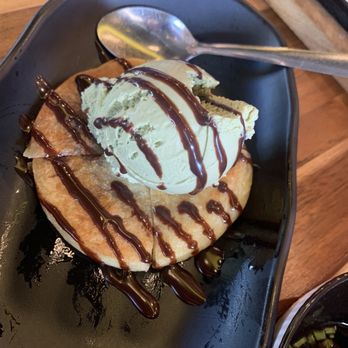 Sweet Pot K-kitchen - Hotteok with green tea ice cream - Korean Near Me - Sugar Land, Texas Sweet Pot K-kitchen - Hotteok with green tea ice cream - Korean Near Me - Sugar Land, Texas