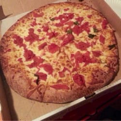 Mm Mm Pizza - This is what a Tomato and Basil pizza..Should NOT look like!