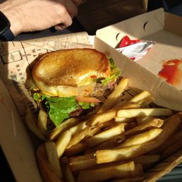 Imposible burger with fries Imposible burger with fries