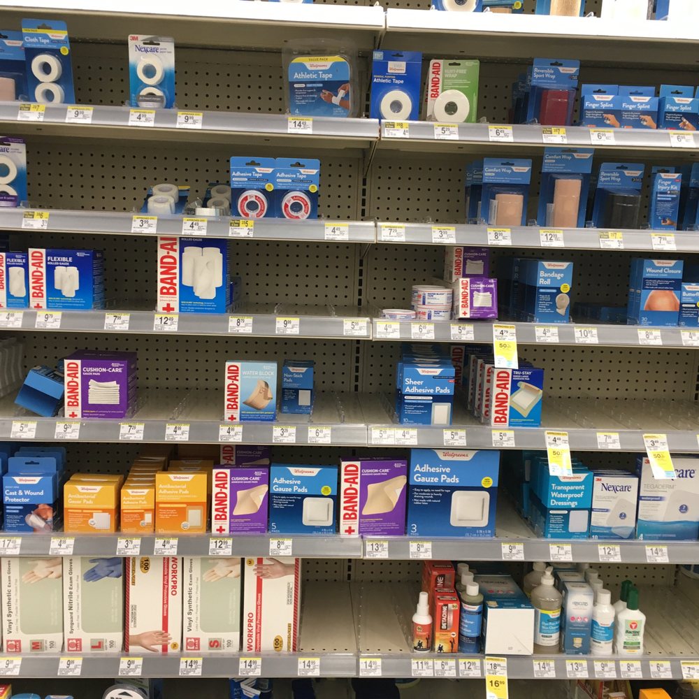 Out of stock on most bandaids and first aid items. Out of stock on most bandaids and first aid items.