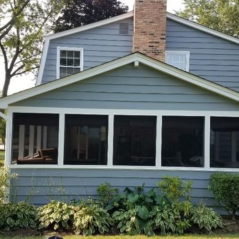 In Home Screen Replacement - View 2 of blue porch - Handyman Near Me