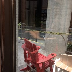 Blocked off front entrance and handicapped access