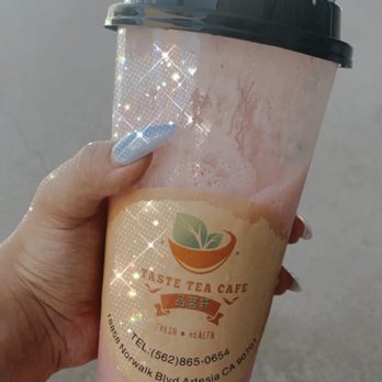 Taste Tea Cafe - Strawberry Yogurt Smoothie - 50% sugar (sooo refreshing, sweet and tarte, smooth and creamy! - Taiwanese Near Me - Artesia, California Taste Tea Cafe - Strawberry Yogurt Smoothie - 50% sugar (sooo refreshing, sweet and tarte, smooth and creamy! - Taiwanese Near Me - Artesia, California