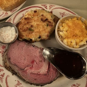 Sutter's Mill Restaurant - Prime rib, Mac N Cheese, baked potato and creamed horseradish - Steakhouses Near Me - Simi Valley, California