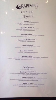 Menu photo 8 Grapevine Cafe and Gallery Donaldsonville, LA