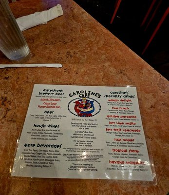 Menu photo 4 Caroline's Key West, FL