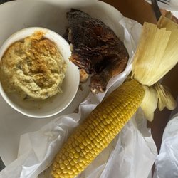 Moma T's BBQ - Chicken, deviled eggs, grilled corn
