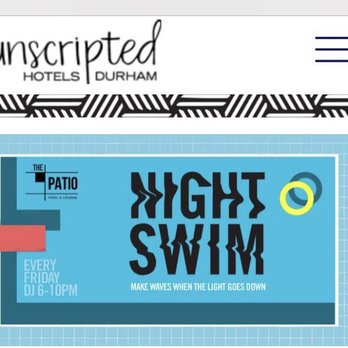 The Patio at Unscripted - Pool party every Friday night during the summer! - New American Near Me - Durham, North Carolina The Patio at Unscripted - Pool party every Friday night during the summer! - New American Near Me - Durham, North Carolina