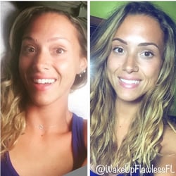 Wake Up Flawless - Before and immediately after permanent make up hair stroke eyebrows