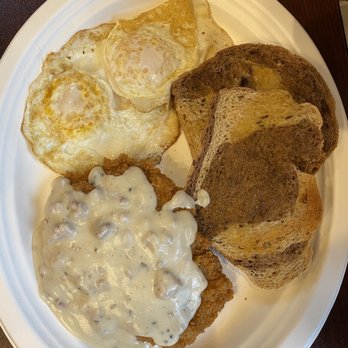 Nonie's Bakery & Cafe - Hen and Chicks (fried chicken steak with eggs/toast) - Breakfast & Brunch Near Me - North Utica, Illinois Nonie's Bakery & Cafe - Hen and Chicks (fried chicken steak with eggs/toast) - Breakfast & Brunch Near Me - North Utica, Illinois