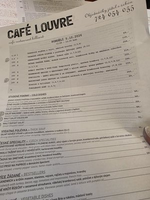 Menu photo 1 Café Louvre Prague, PR