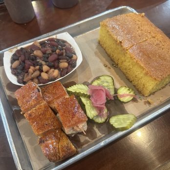 Hoodoo Brown BBQ - Beans, Cornbread, Pork belly, pickles - Barbeque Near Me - Ridgefield, Connecticut