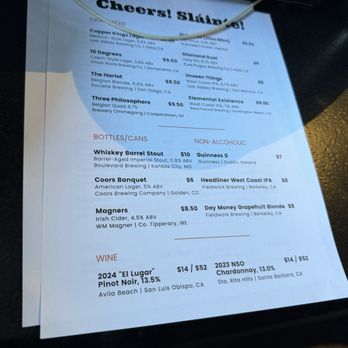 Copper Kings - Drink menu (soft open sept 2026) - Burgers Near Me - Oceanside, California