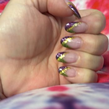 Long Nails - Mardi Gra theme. - Nail Salons Near Me - Dothan, Alabama Long Nails - Mardi Gra theme. - Nail Salons Near Me - Dothan, Alabama