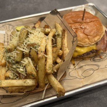 The Melt - Garlic Parmesan Fries & BBQ Bacon Meltburger - Sandwiches Near Me - Folsom, California The Melt - Garlic Parmesan Fries & BBQ Bacon Meltburger - Sandwiches Near Me - Folsom, California