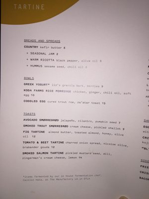 Menu photo 7 Tartine Sycamore Los Angeles, CA Menu photo 7 Tartine Sycamore Los Angeles, CA